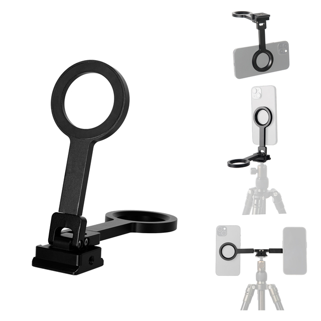 Magnetic Phone Tripod Stand for iPhone Aluminium Smartphone Mini Tripod Pocket Cell Phone Stand Quick Mount Compatible iPhone