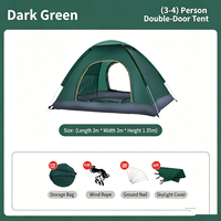 Tente de camping Oxford quatre saisons, dôme interconnecté avant-arrière, une chambre, ventilation 3D, respirante, imperméable, montage rapide et automatique