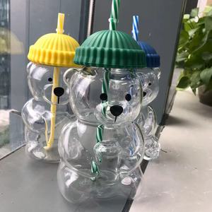 Hot-Selling Customized Brand Logo Teddy Bear Shape Silicone Cup <strong>Straw</strong> Reusable Eco-Friendly Anti-Slip Cold <strong>Drink</strong> Coffee Mug <strong>Hat</strong> - Product Image 6