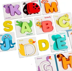 Montessori — puzzle Montessori en bois pour enfants, jouet éducatif préscolaire de haute qualité, carte d'apprentissage de l'alphabet anglais, vente, vente, vente, vente