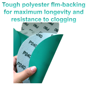 แผ่นกระดาษทรายเซรามิกสีม่วงแบบมีแถบตีนตุ๊กแก สำหรับขัดและปรับผิวใหม่ แบบหลายรู P240 - Product Image 6