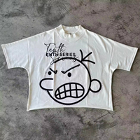 T-shirts unisexe coupe ample classique, motif vintage, respirants, tissés 100% coton 200 GSM, impression 3D par flocage