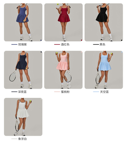 Mono Deportivo <span class=keywords><strong>para</strong></span> Mujer, Vestido Deportivo de Una Pieza <span class=keywords><strong>para</strong></span> Correr, Tenis, Golf, Yoga, con Shorts y Falda Deportiva con Relleno - Product Image 3