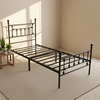 Lit simple pliable en fer moderne et durable pour appartement et chambre à coucher