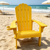 Chaise Adirondack en plastique moderne pour l'extérieur, empilable, portable, avec structure en plastique et acier durable, design imperméable, Woodeco