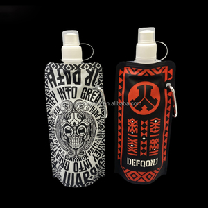 Custom Drink Packaging Plastic Liquid Bag Stand Up Pouch With Spout Nozzle Flip Top Cap Handle Water Bladder - Product Image 1