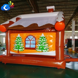 Château gonflable commercial en forme de maison de pain d'épices pour enfants, idéal pour les fêtes de Noël, les centres commerciaux et les événements de <span class=keywords><strong>location</strong></span>. - Product Image 4