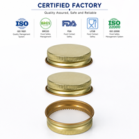 Capsules métalliques à filetage continu dorées de 38 mm, 48 mm, 56 mm, 60 mm, 70 mm, 86 mm avec doublure intégrée pour bocaux de conservation alimentaire – Vente en gros usine