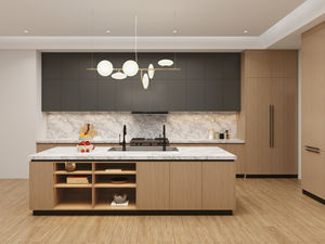 Muebles de Cocina, Gabinetes de Cocina Modulares, Encimera de Cuarzo, Vinoteca, Gabinetes Personalizados, Estructura de Tablero de Melamina para Apartamentos - Product Image 3