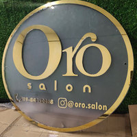 Panneau publicitaire d'intérieur en plexiglas avec logo 3D rétro-éclairé en acrylique rétro-éclairé avec logo circulaire