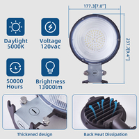 Lumière de grange LED extérieure ETL DLC avec cellule photoélectrique, luminaire de jardin LED, 42W, lumière de zone du crépuscule à l'aube