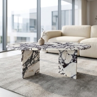 Table basse en marbre naturel Calacatta Viola de luxe personnalisée pour salon, Newstar Stone Furniture, couleur violet