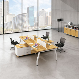 การออกแบบที่กำหนดเอง2คนโต๊ะทำงานเวิร์กสเตชันสำนักงานพาร์ติชันไม้กุฏิ2คนเวิร์กสเตชัน - Product Image 3