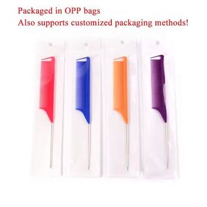 Peine de peluquería profesional personalizado al por mayor, antiestático, resistente al calor, con púa metálica para trenzar y separar el cabello - Product Image 5