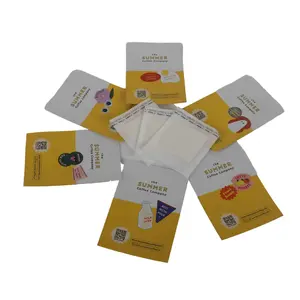 定制印刷1盎司可食用食品包装袋防臭可重新密封站立袋无拉链透明单面聚酯薄膜塑料