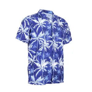 זול קוקוס דקל מודפס גברים חוף חולצות 100 פוליאסטר הוואי חולצות סיטונאי מחיר עבור שחייה ללבוש
