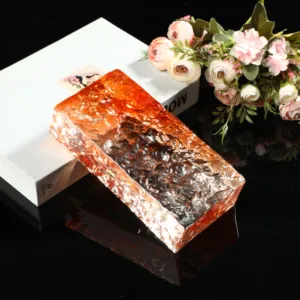 Hot Sale Wholesale Building Glass Multi Color Decorative 200x100x50mm Cuboid Solid Glass Bricks