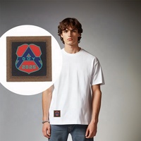Patchs tissés composites en gros Logo de marque personnalisé Appliques de tissu en feutre à bord cousu pour t-shirt