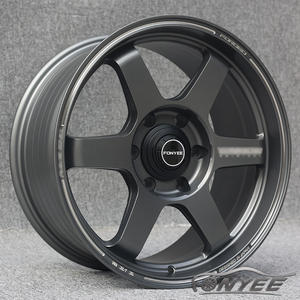 Fonyee للأشعة TE37 على الطرق الوعرة 4x4 الذهب 6 تكلم ثقوب العروة Huecos ماج الألومنيوم عجلات سيارة ركاب السيارات Rines جنوط لنيسان - Product Image 5