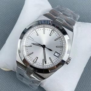 Nouvelle montre automatique mécanique pour homme VC4500 Classic 2026 avec cadran blanc, bracelet en acier, affichage du calendrier super lumineux et boîtier transparent - Product Image 1