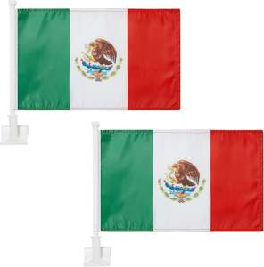 Drapeaux mexicains pour voitures, drapeau mexicain en polyester double face de 12 x 18 pouces, adapté aux voitures, aux maisons, aux chambres et aux jardins… - Product Image 3