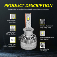 Ampoule de phare LED de voiture A70 H1 140W 22000LM 6000K IP67 étanche haute puissance, ampoule de lampe automobile, vente en gros