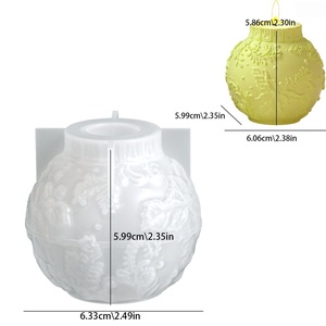 Moule en silicone décoratif à motif en relief, forme boule lanterne, pour bougies, DIY, Pâques, aromathérapie, plâtre et pâtisserie - Product Image 6
