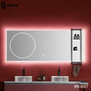 BNITM تصميم عصري مرآة لياقة بدنية مثبتة على الحائط مقاومة للضباب تعمل باللمس الذكي للماء مع ميزة مضيئة