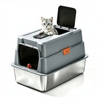 Bac à litière carré entièrement fermé pour chat, anti-odeur et anti-éclaboussures ; Toilette pour chaton détachable ; Fournitures pour animaux de compagnie en gros pour chats