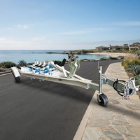 Remorque pour bateau de pêche à fond profond, remorque pour bateaux en fibre de verre, remorque pour bateau en aluminium soudé, essieu tandem avec roue de jockey