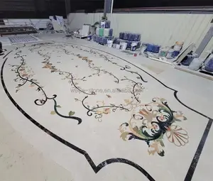 Projeto Da Flor Popular Padrão de Jato De Água Da Arte do Mosaico de Mármore Telha de Assoalho