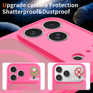 Custodia Morbida Rosa Rossa per <span class=keywords><strong>iPhone</strong></span> 18 17 16 15 14 13 Pro Max con Ricarica Wireless Magnetica, Antiurto e Protezione Lente - Product Image 4