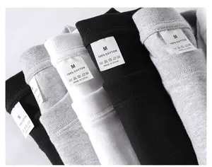 Stock Items High Quality Casual 100% Cotton T Shirt Underwear Customized Your Own Logo Blank Long Sleeve T Shirt Men