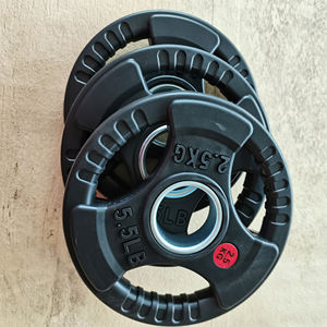 Disques de <span class=keywords><strong>musculation</strong></span> à trois poignées 5lb - 55lb, accessoires de <span class=keywords><strong>musculation</strong></span>, plaques de <span class=keywords><strong>poids</strong></span> en fonte de fer avec revêtement en caoutchouc noir - Product Image 6