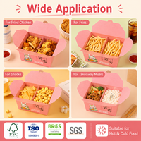 Boîte alimentaire à emporter en kraft avec revêtement anti-graisse pour restaurant, emballage personnalisé pour vente à emporter