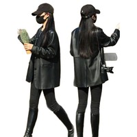 Veste Moto Noire Premium Femme en Similicuir PU – Manteau Personnalisé pour l'Hiver et le Bureau