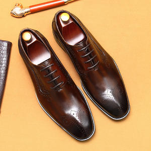 Office Oxford lace-up breathable leather <b>shoes</b> <b>for</b> <b>men</b>, patchwork <b>shoes</b>, genuine leather party and daily wear <b>shoes</b> - Product Image 2