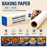 Rouleau de papier sulfurisé en gros 5m 10m 20m 60m, papier cuisson silicone antiadhésif résistant à la graisse pour friteuse à air et four