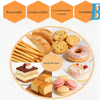 Emballage personnalisé pliable pour biscuits, grissini, bretzels, bâtonnets de pain, boîte en papier pour pain artisanal au levain avec fenêtre, boîtes cadeaux pour biscuits