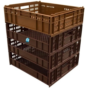 Caja móvil apilable de plástico HDPE de calidad alimentaria, caja de almacenamiento plegable con estilo de malla para pan, caja de transporte pequeña y usada - Product Image 5