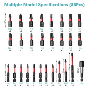 LAVIE Impact Drill <b>Bit</b> <b>Set</b> S2 Alloy Steel Magnetic <b>Bits</b> For Electric <b>Screwdriver</b> High Hardness Tungsten Steel Phillips Head - Product Image 3