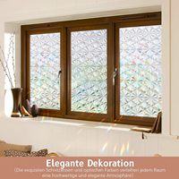 ORON 3D Buntglas-Fensterfolie Sichtschutz Statisch Haftend Regenbogeneffekt Glasabdeckung Abzieh- und Aufkleb-Fenstertönung für Zuhause und Büro