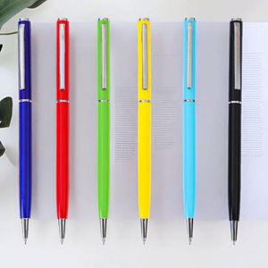 Stylo bille promotionnel personnalisé en métal noir 2024, impression de logo d'entreprise, cadeau promotionnel, encre noire, écriture fluide, stylo bille promotionnel - Product Image 1