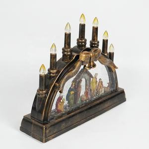 Globe à neige de Noël avec scène de la Nativité, design personnalisé en gros, musique de Noël, LED éclairée, bougie tournante à eau - Product Image 3