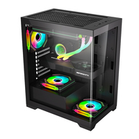 AntarcChill Tower Desktop Computer Case with M ATX Support 360 Water-Cooled Fan Glass Side Panel Plastic Material in Stock
