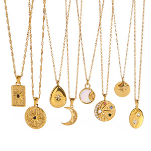 Collar con Colgante de Estrella de Ocho Puntas, Chapado en Oro de 18k con Incrustaciones de Circonio, Joyería para Mujer, Regalo, Amuleto de Moda con Diseño Geométrico - Product Image 1