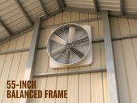 Ventilateur d'extraction de 55 pouces, 71000 m³/h, ventilateur de ventilation de 55 pouces avec 6 pales en alliage et moteur BLDC IP55 pour les bâtiments avicoles