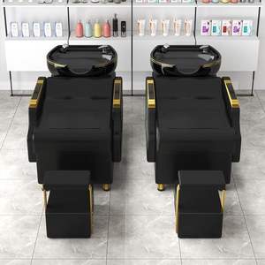 2026 Lit de lavage semi-allongé moderne de luxe léger et de haute qualité, spécial pour salons de coiffure et instituts de shampoing, vente en gros usine - Product Image 2