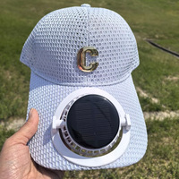 Gorra de Béisbol de Verano con Ala Extendida, Transpirable, Protección Solar, con Ventilador de Carga Solar, 100% Poliéster, Unisex