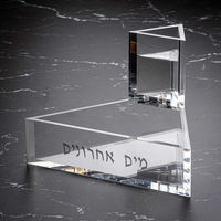 Moderne Fantaisie Cristal transparent Bloc Lucite Chanukah Judaïca Hanoukka Acrylique Huile Menorah Vase à fleurs Chic